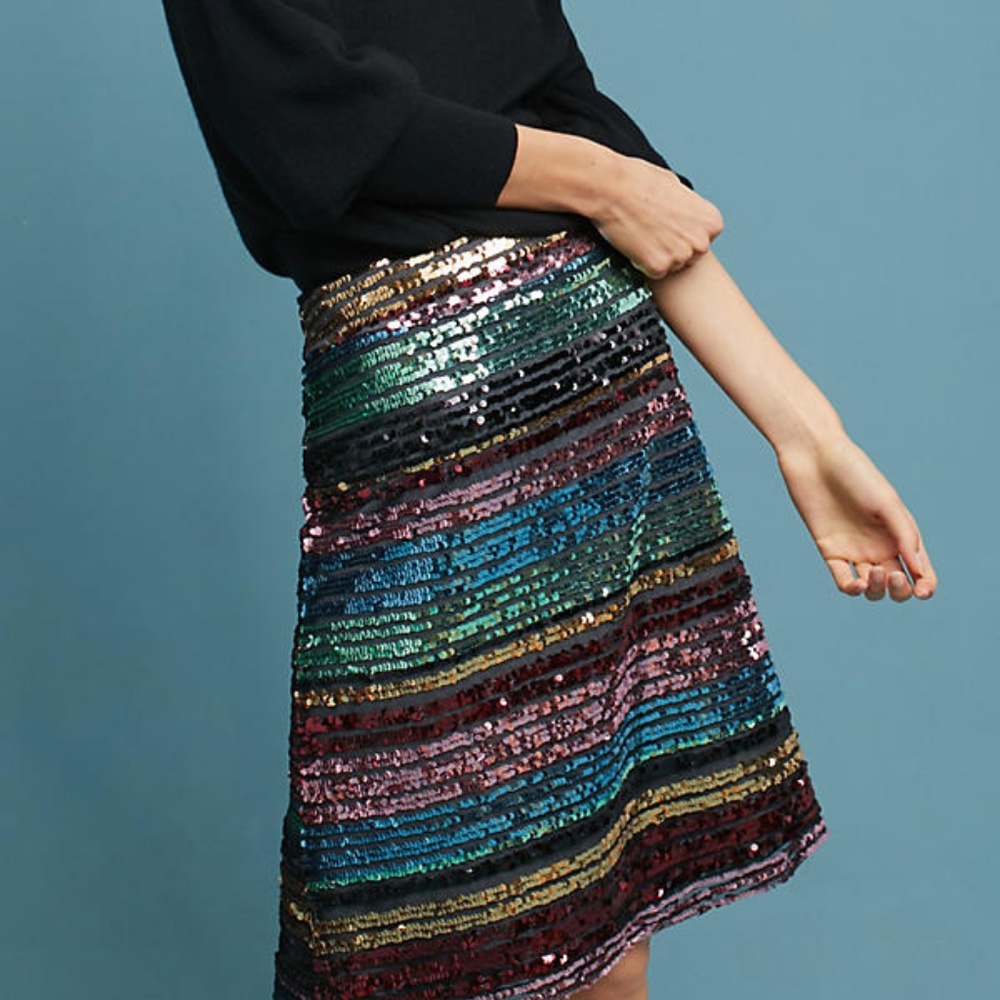Anthopologie sequin midi skirt